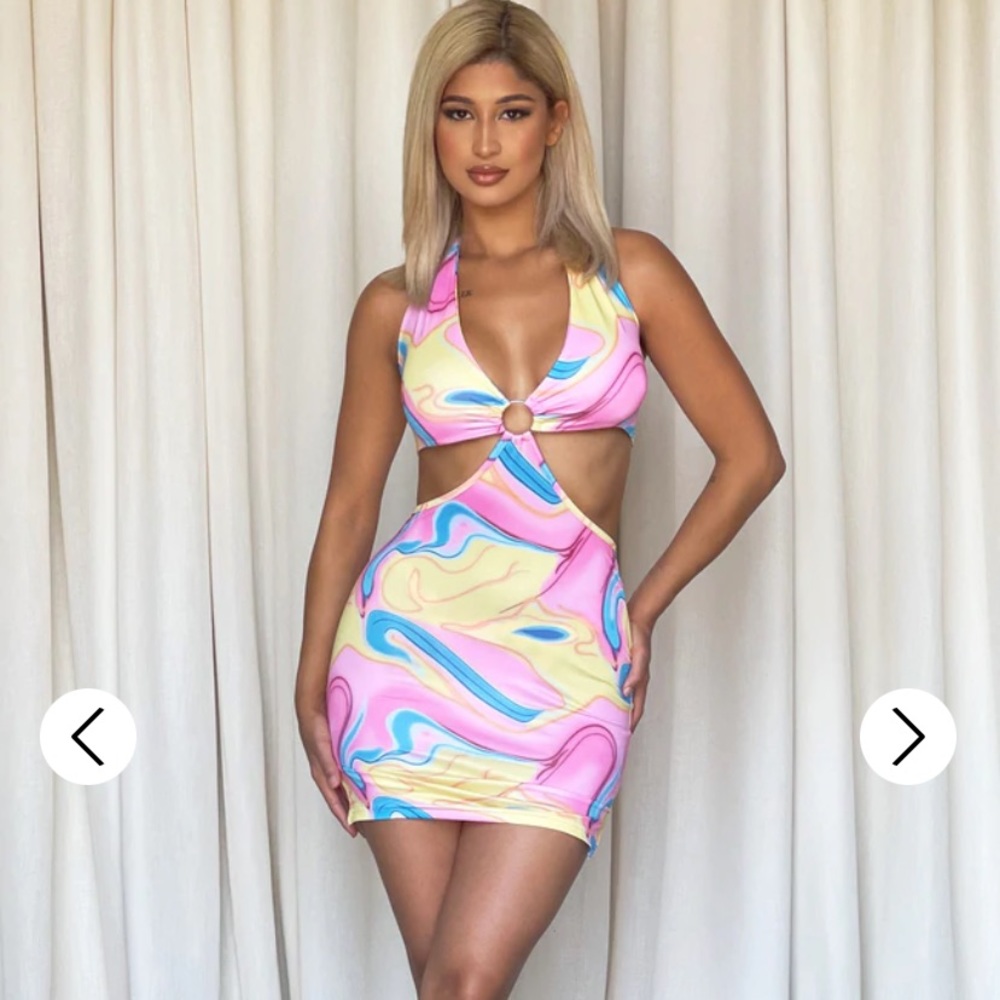 Ego printed cut out dress